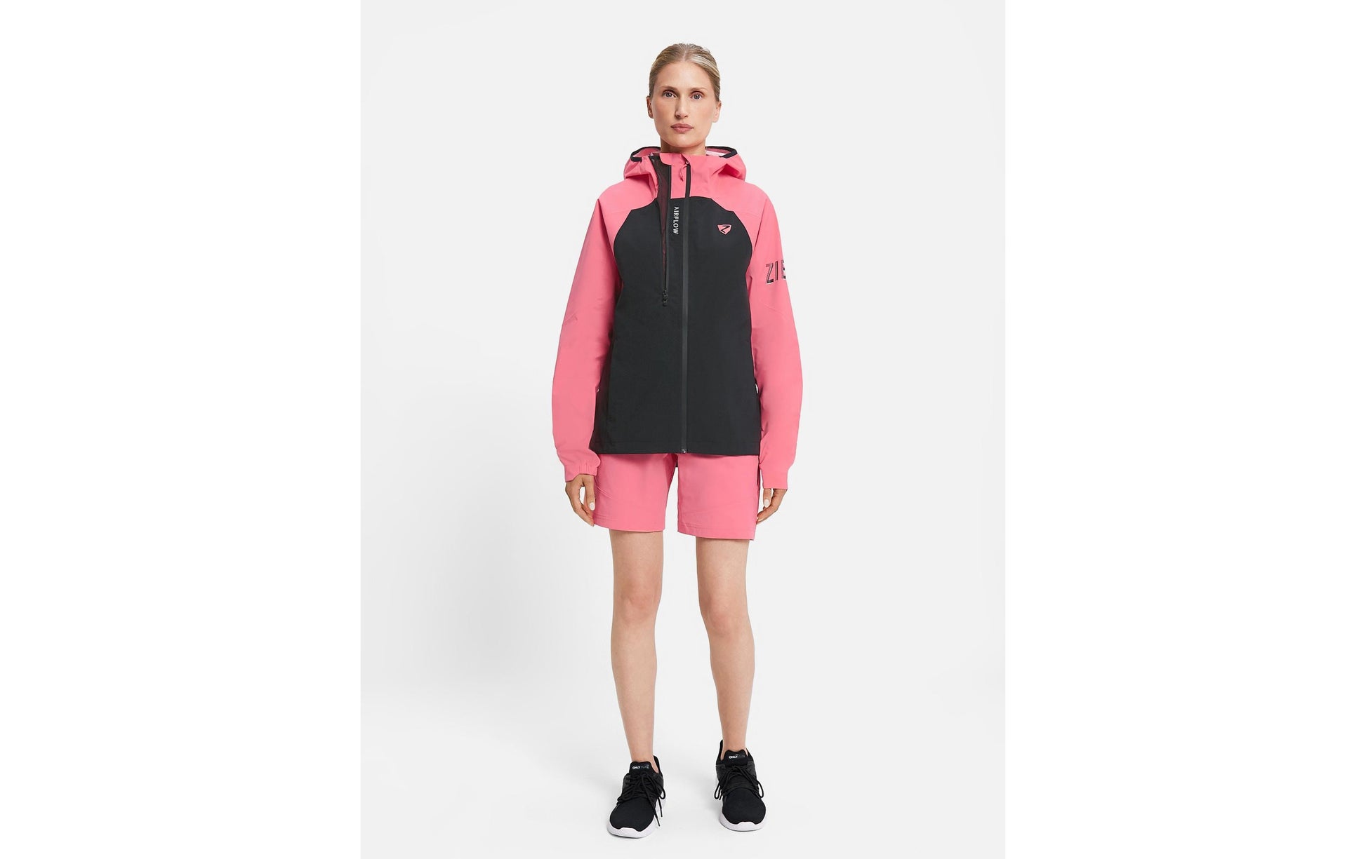 Ziener Regenjacke NEHLE-Z – Grösse 44 – Rosa/Schwarz, Polyester