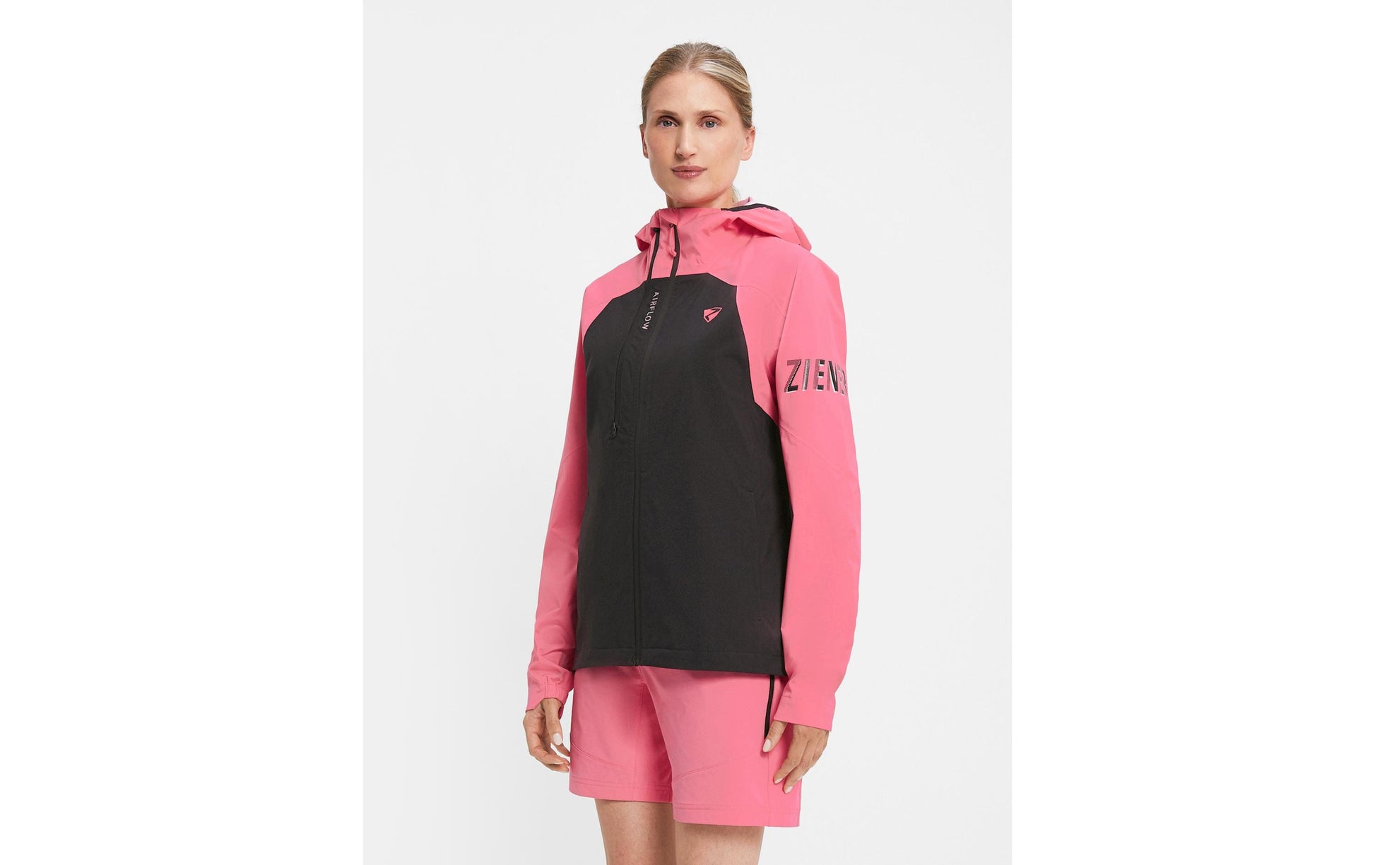 Ziener Regenjacke NEHLE-Z – Grösse 40 – Rosa/Schwarz, Polyester, Damen
