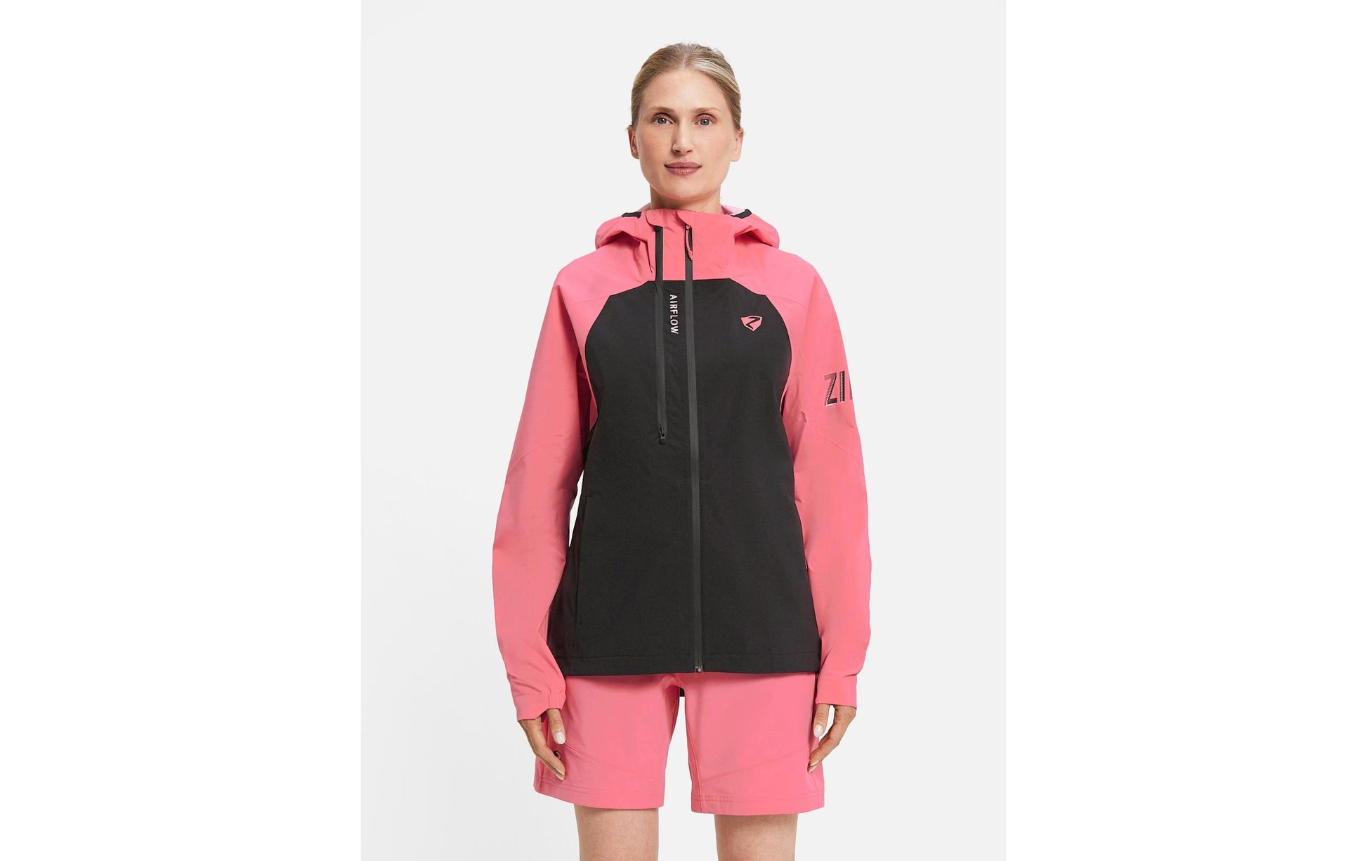 Ziener Regenjacke – 34 – Rosa/Schwarz, Polyester
