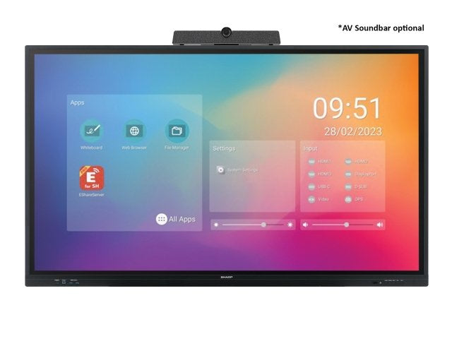 Sharp PN-LC862 – 85,6" Touch, 3840 × 2160 (4K), IPS, LAN