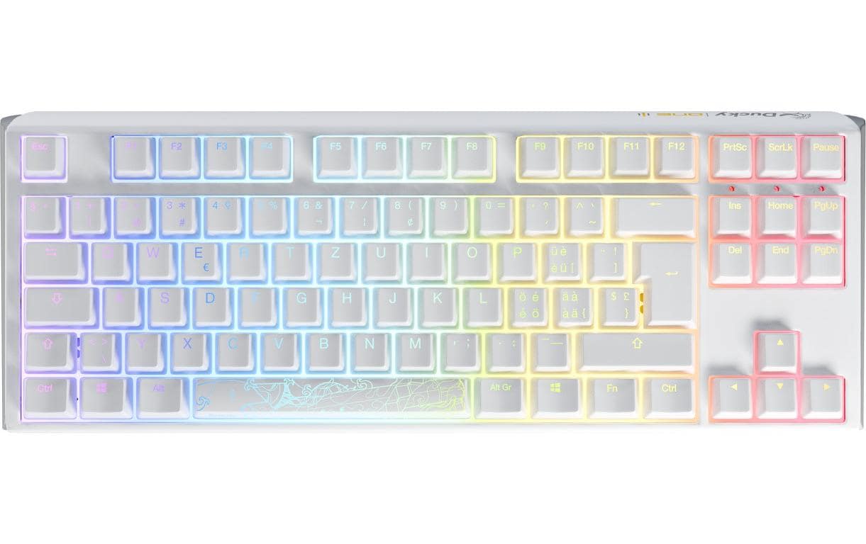 Ducky ONE 3 – Tastatur TKL – Mechanisch, Cherry MX Red – USB-C Verkabelt – QWERTZ (CH) – RGB – Weiss