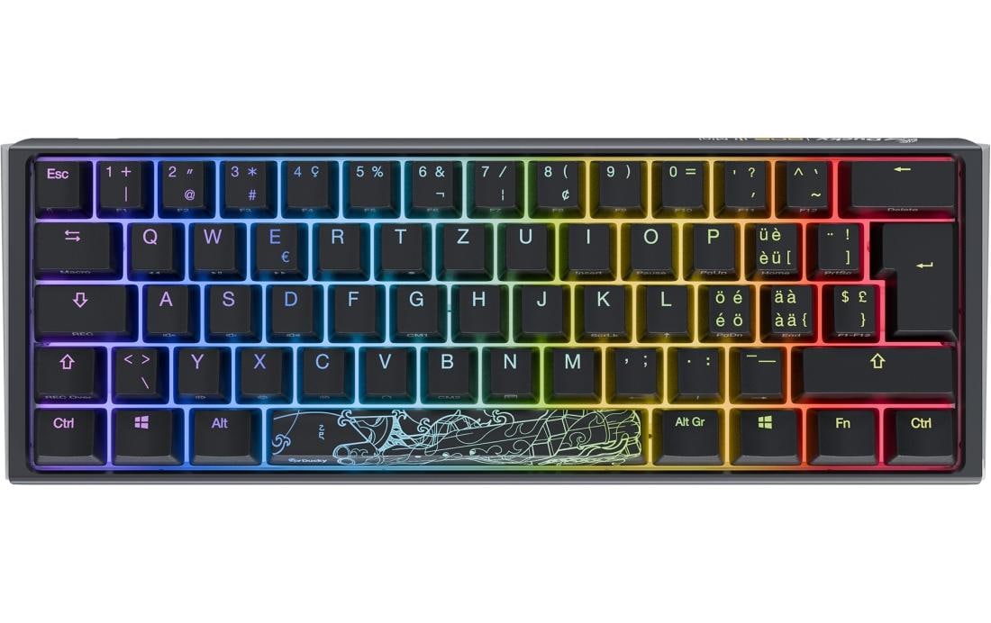 Ducky ONE 3 – Mini Tastatur (60%) – Mechanisch Cherry MX Red – Verkabelt USB-C – RGB – QWERTZ (CH)