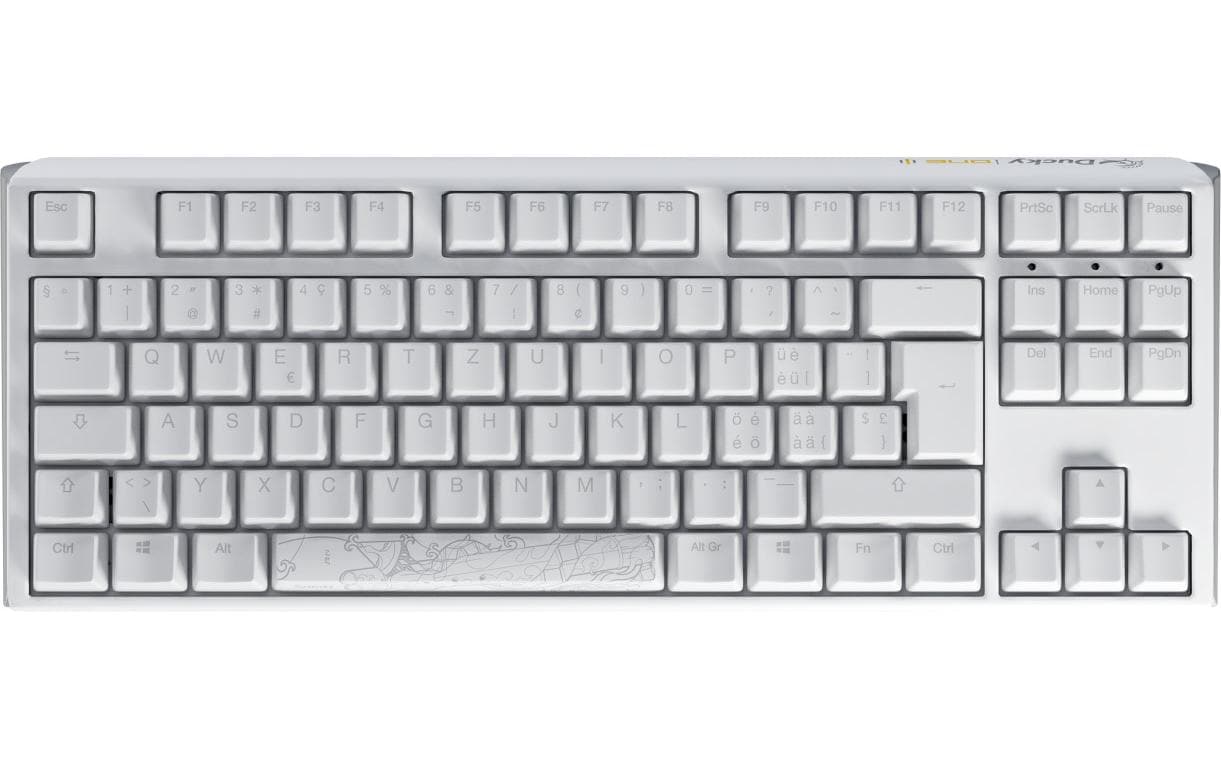 Ducky ONE 3 – Tastatur TKL – Mechanisch, Cherry MX Red – USB-C Verkabelt – QWERTZ (CH) – RGB – Weiss