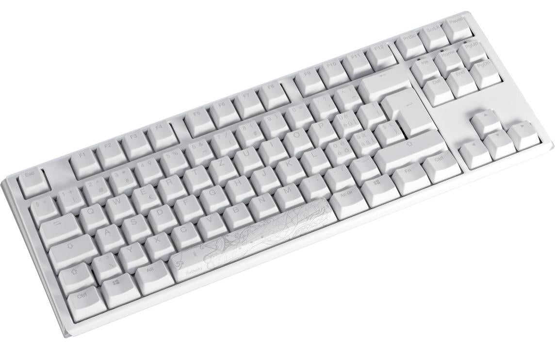 Ducky ONE 3 – Tastatur TKL – Mechanisch, Cherry MX Red – USB-C Verkabelt – QWERTZ (CH) – RGB – Weiss