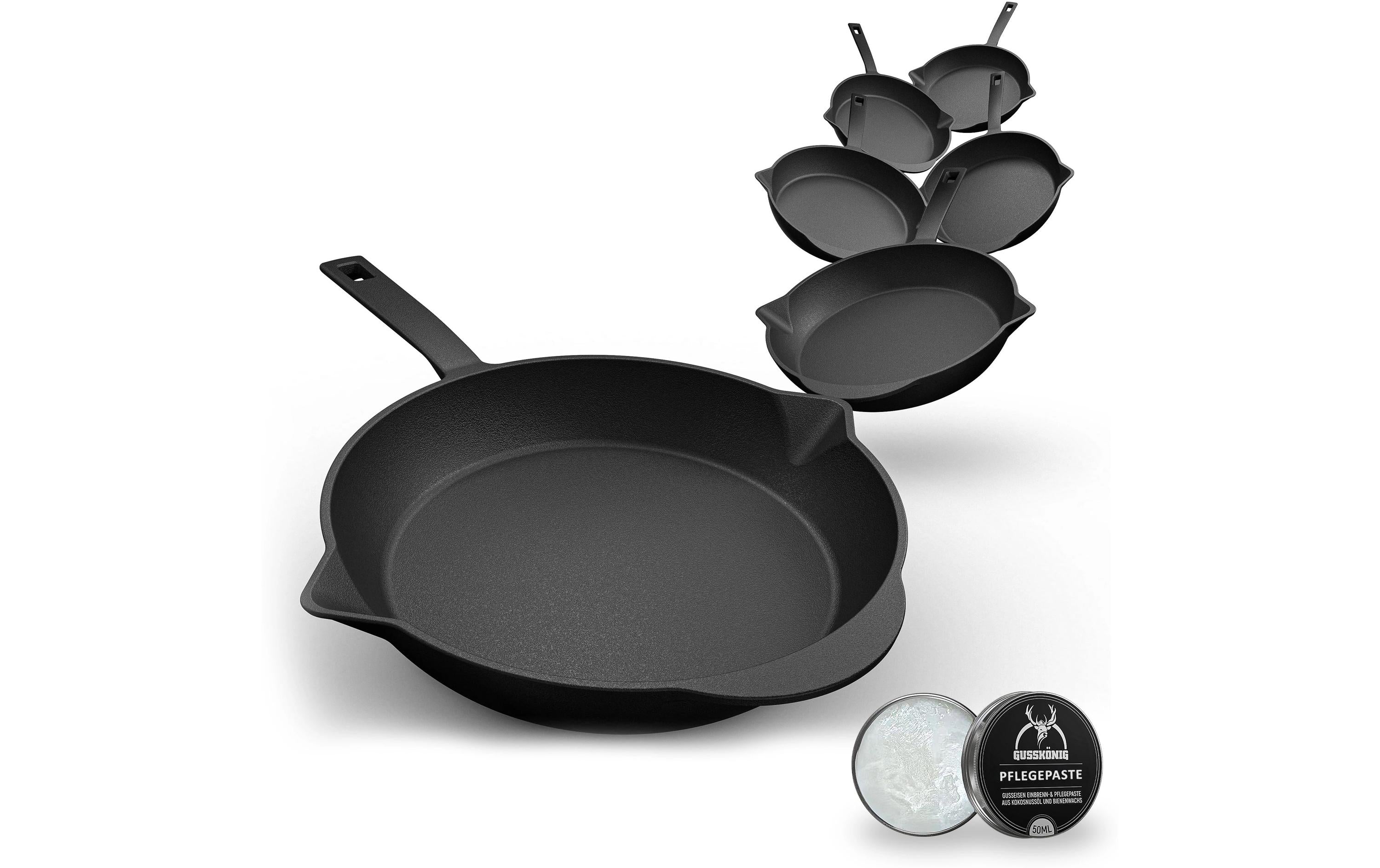 Gusskoenig Fonduepfanne – Ø 13,7 cm, Gusseisen, Schwarz