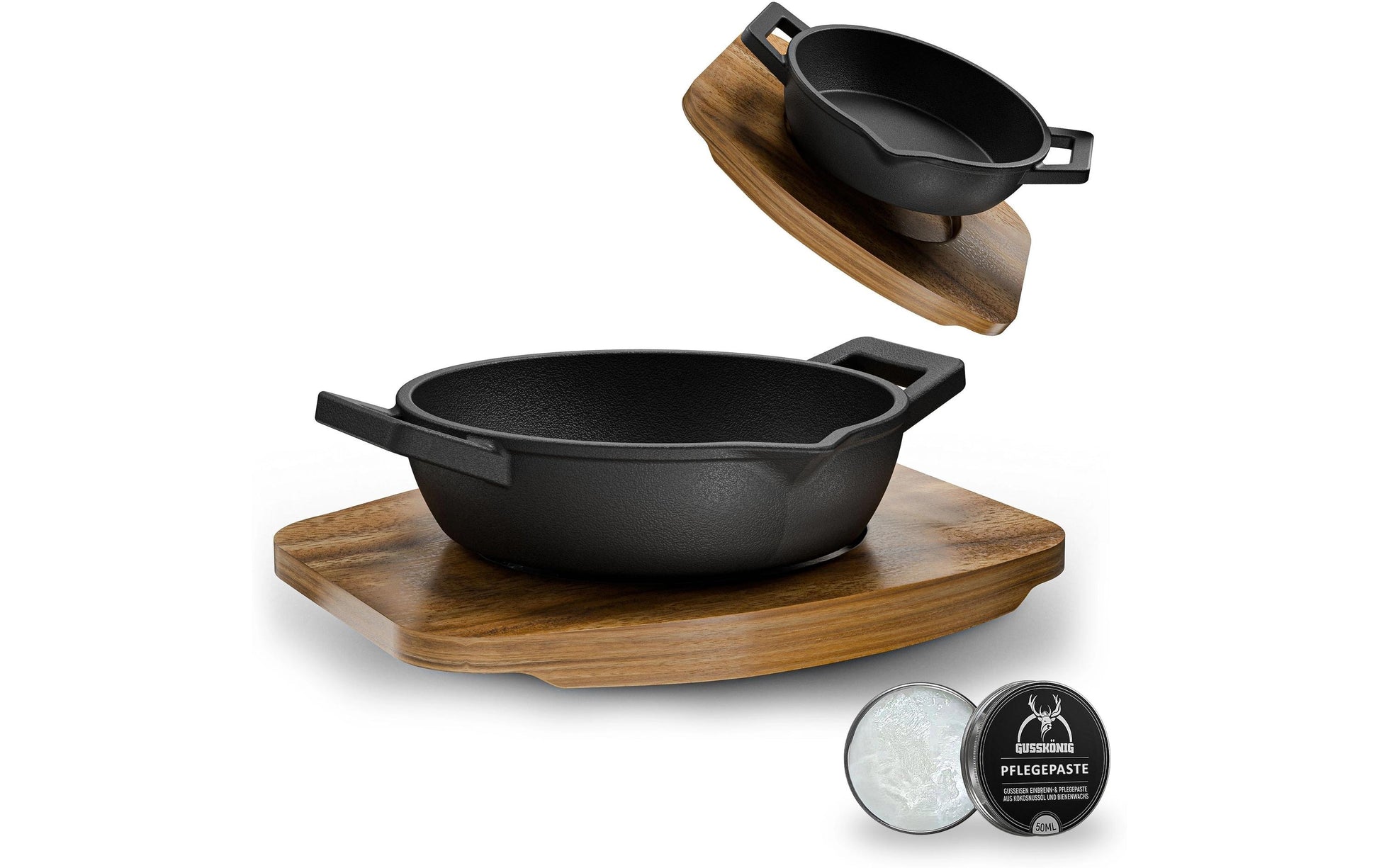 Gusskoenig Fonduepfanne – Ø 4,5 cm, Gusseisen, Schwarz