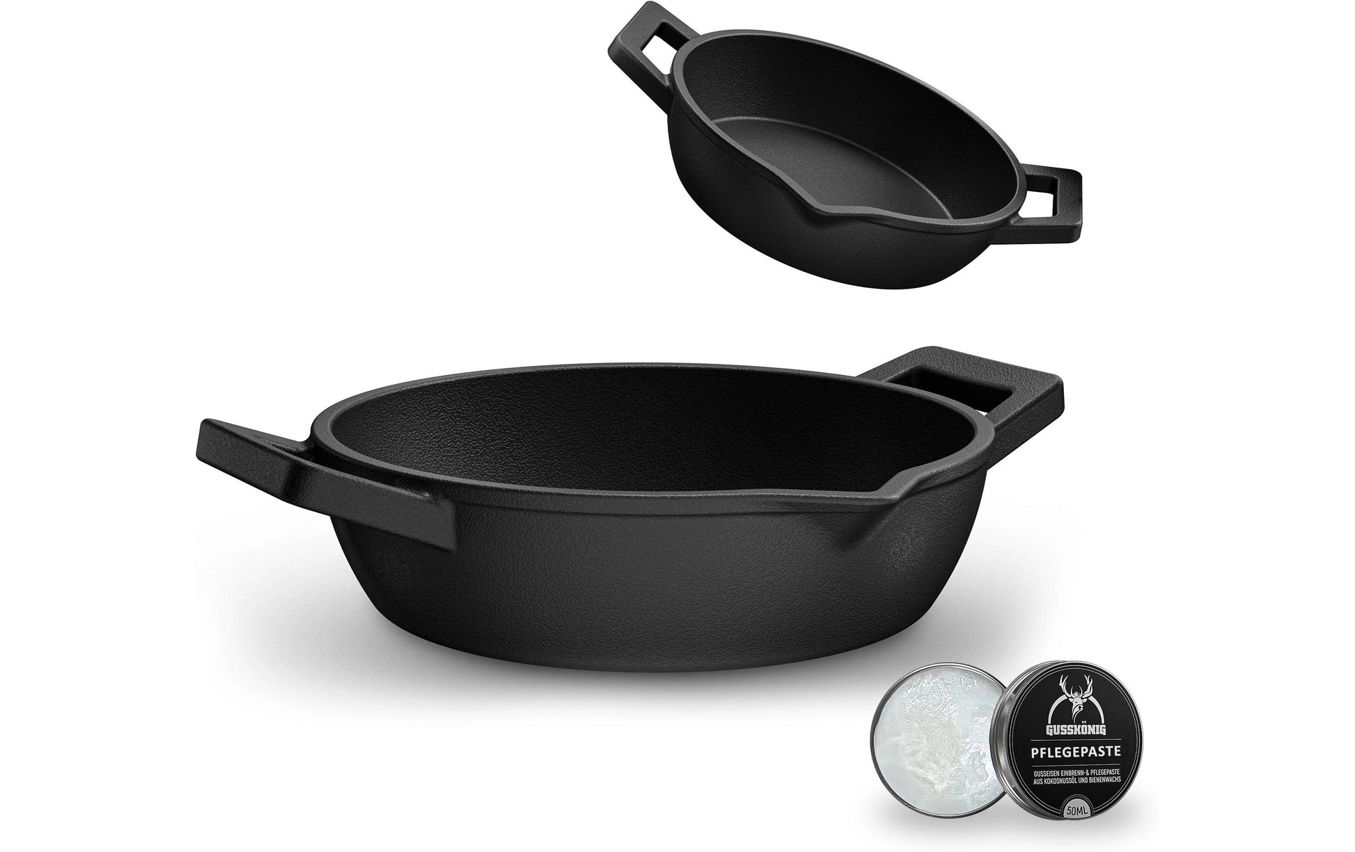 Gusskoenig Fonduepfanne – Ø 4,5 cm, Gusseisen, Schwarz