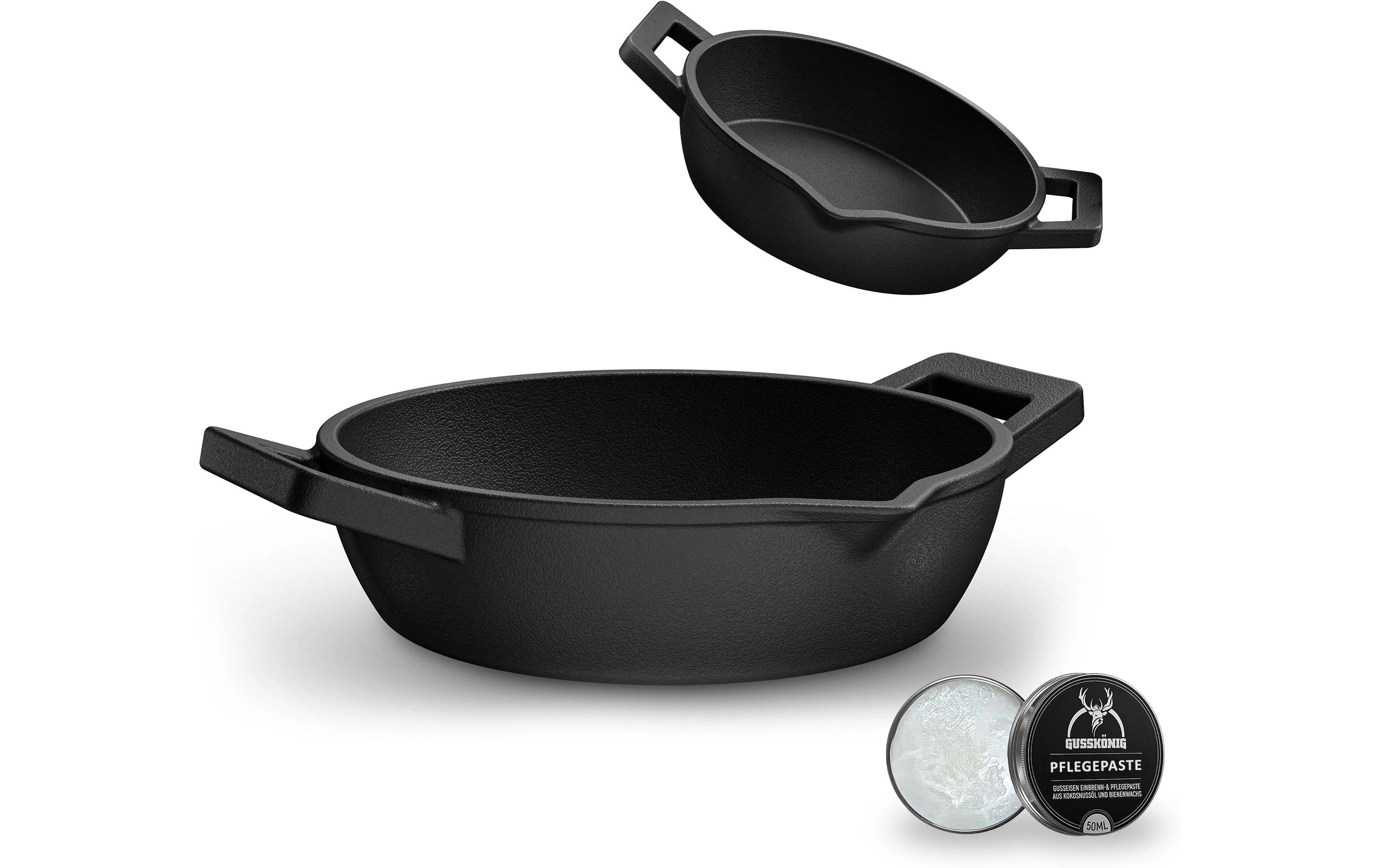 Gusskoenig Fonduepfanne – Ø 4,5 cm, Gusseisen, Schwarz