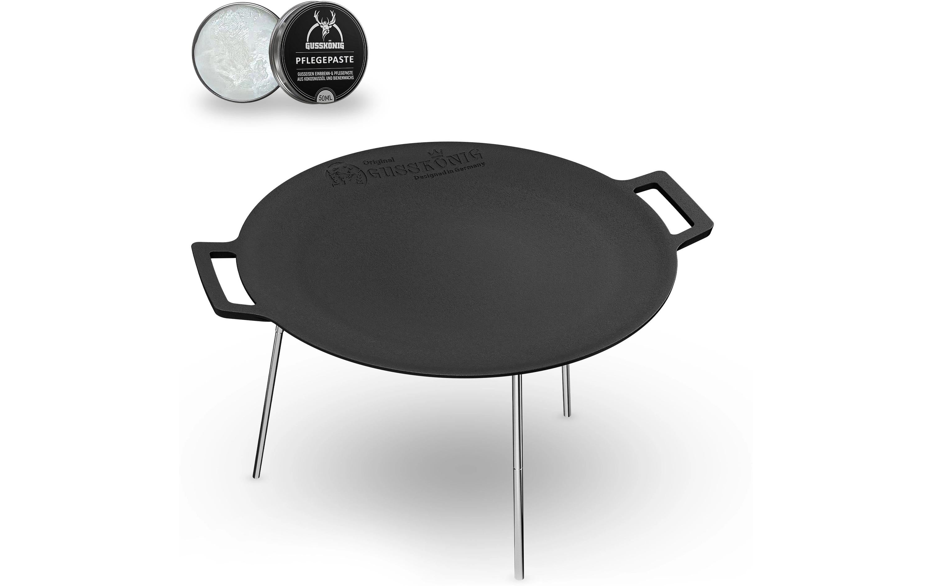 Gusskoenig Fonduepfanne – Ø 42 cm, Gusseisen, Schwarz