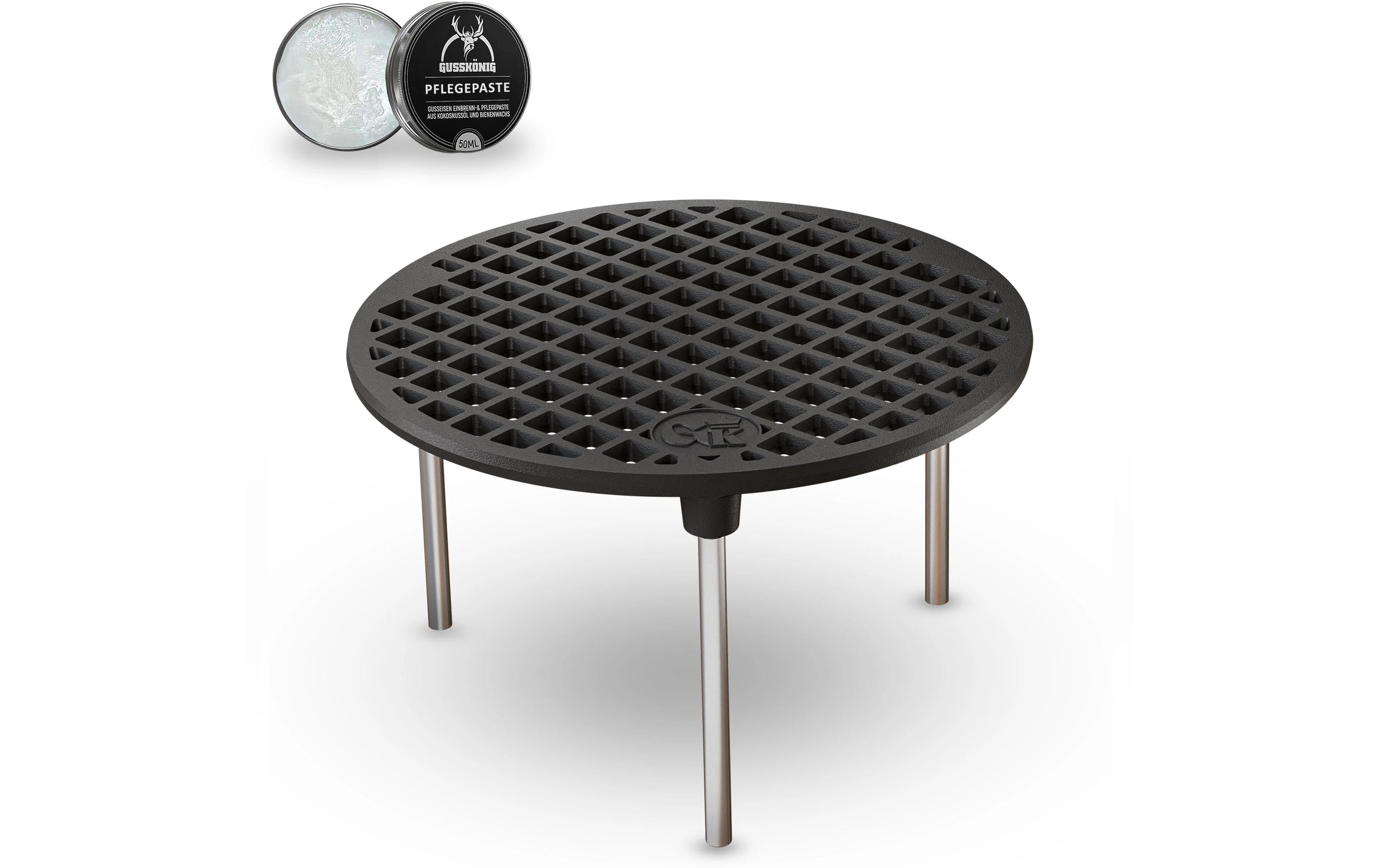 Gusskoenig Grillrost Ø 20 × 30 cm, Gusseisen, schwarz, mit Beinen
