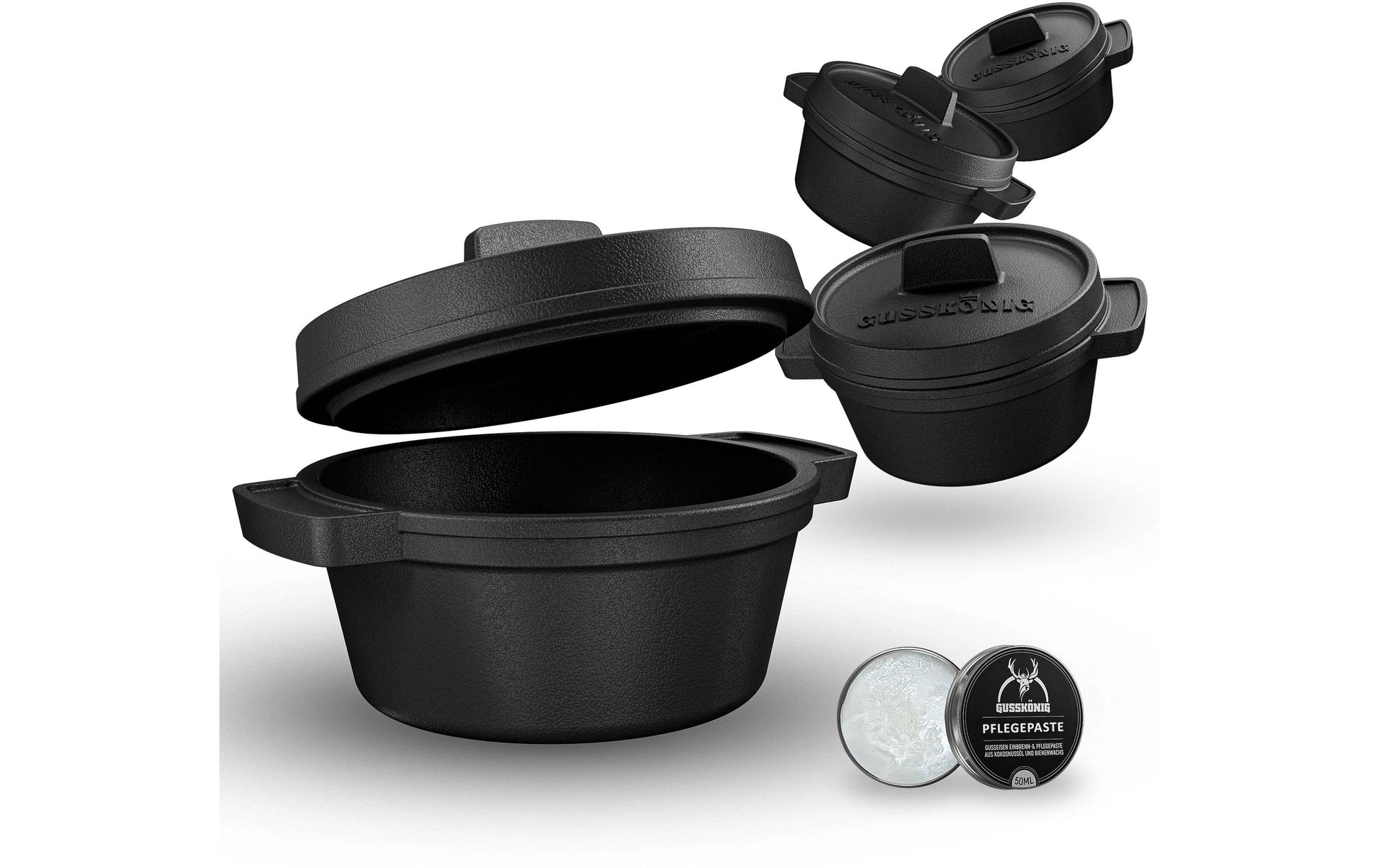 Gusskoenig Kochtopf – 0,3 l, Gusseisen, Schwarz