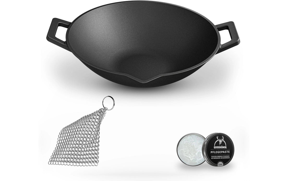 Gusskoenig Fonduepfanne – Ø 36 cm, Gusseisen, Schwarz