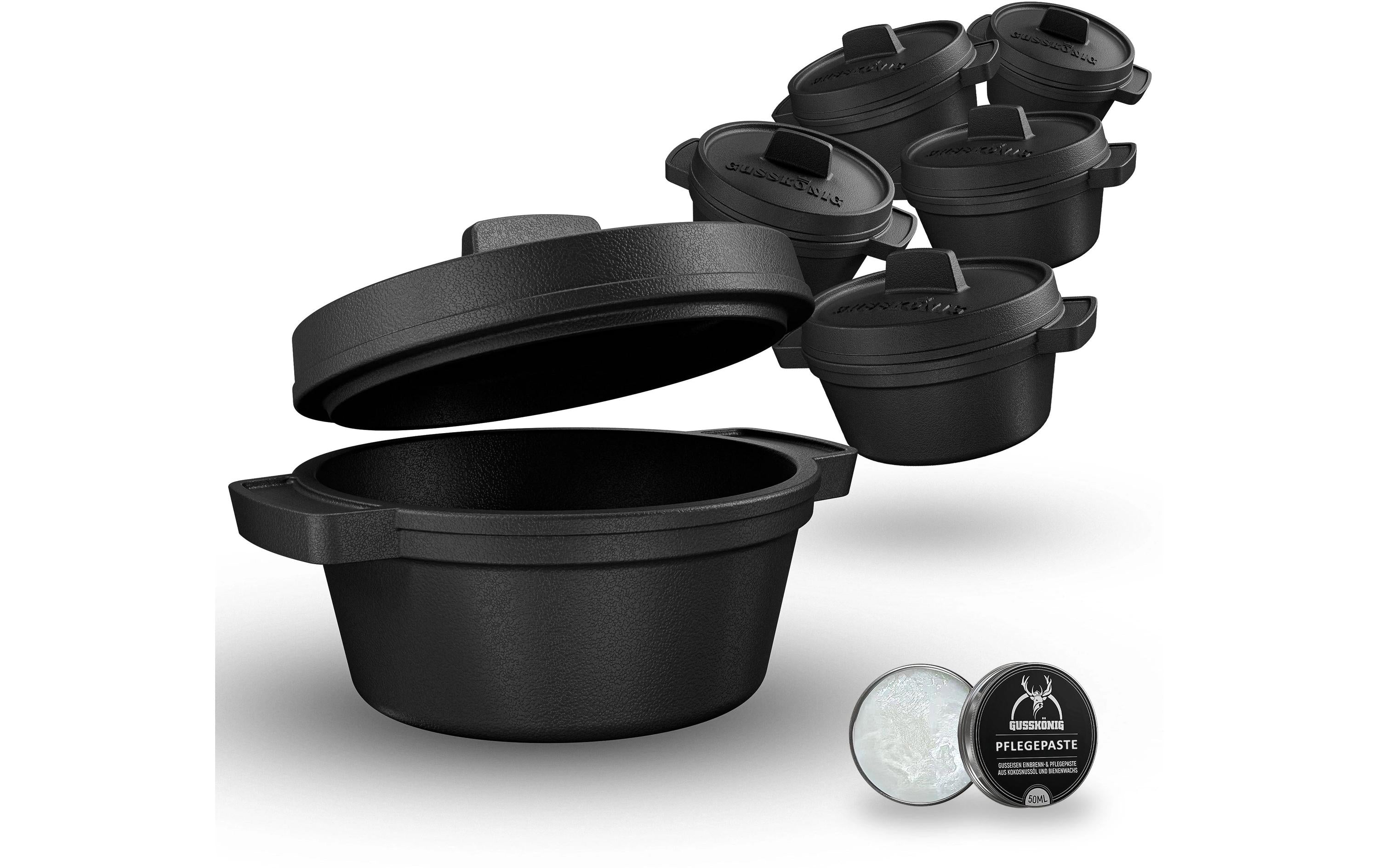 Gusskoenig Kochtopf – Ø 8 cm – Gusseisen – Schwarz