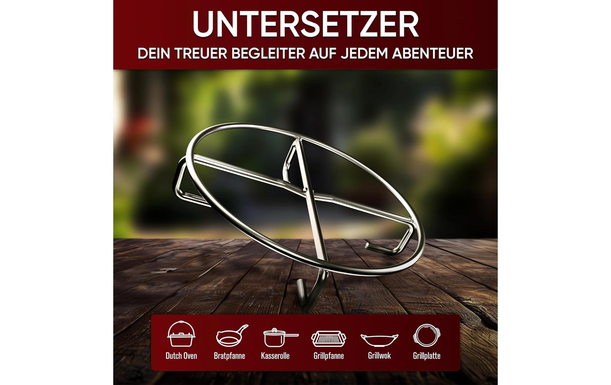 Gusskoenig Teekannen-Untersatz Edelstahl, Silber