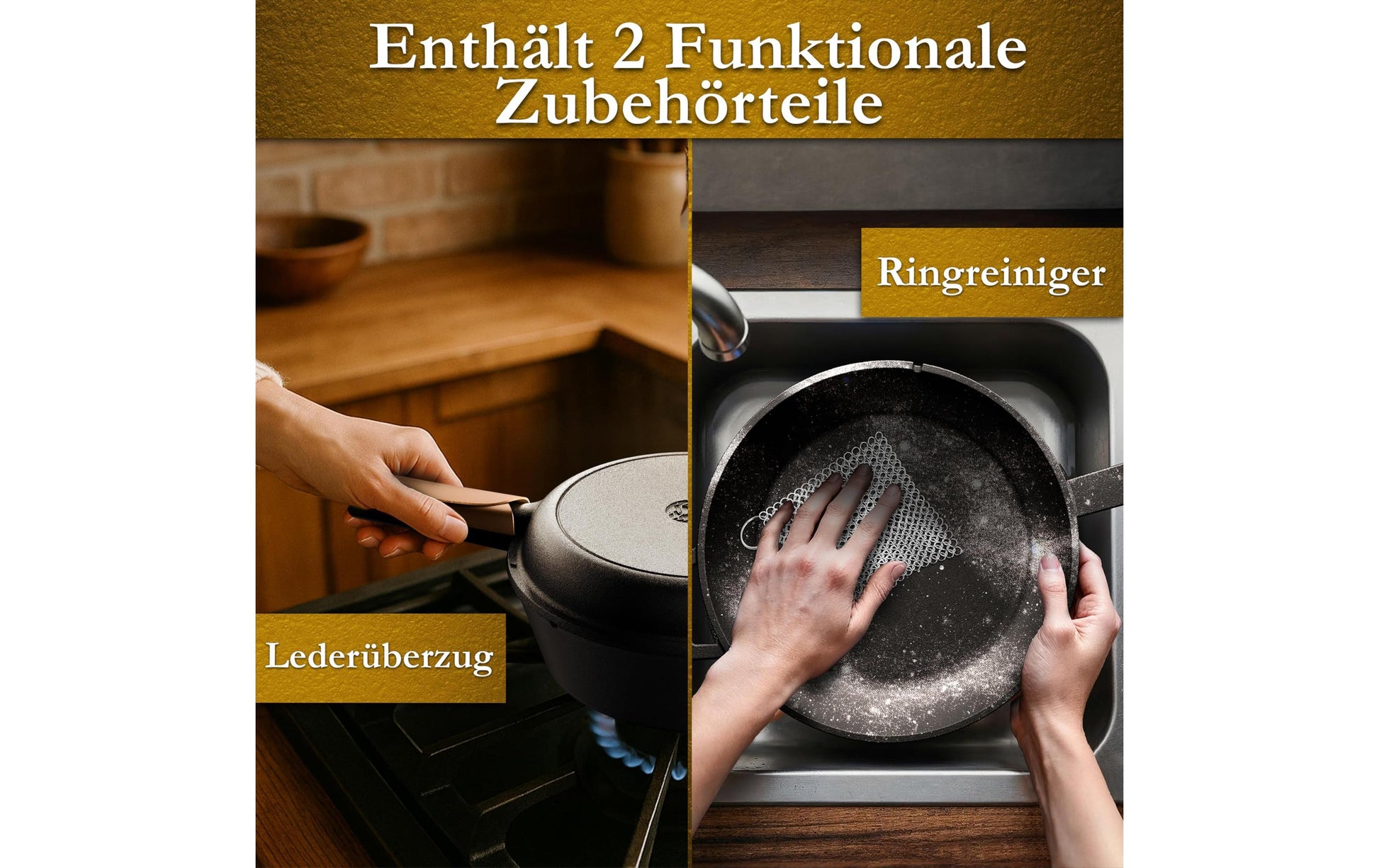 Gusskoenig Kochtopf – 3 l, Ø 16 cm, Gusseisen, Schwarz
