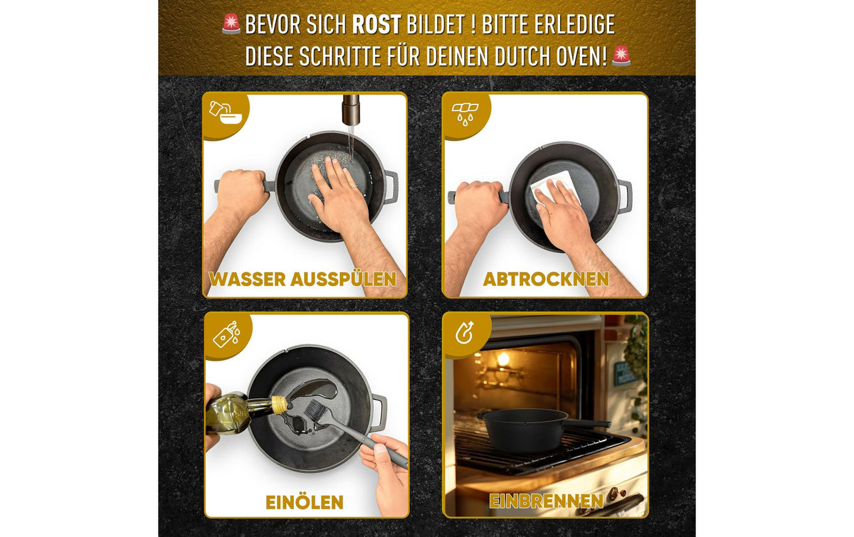 Gusskoenig Kochtopf – 3 l, Ø 16 cm, Gusseisen, Schwarz