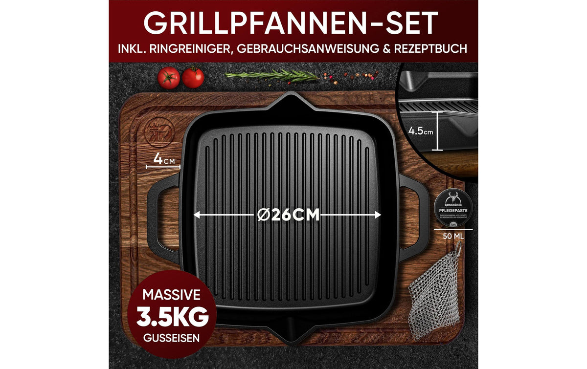 Gusskoenig Fonduepfanne – Ø 26 cm, Gusseisen, Schwarz
