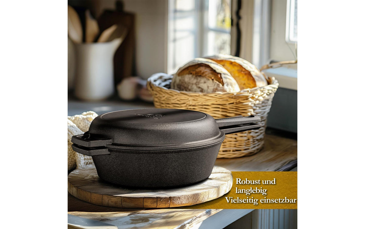 Gusskoenig Kochtopf – 3 l, Ø 16 cm, Gusseisen, Schwarz