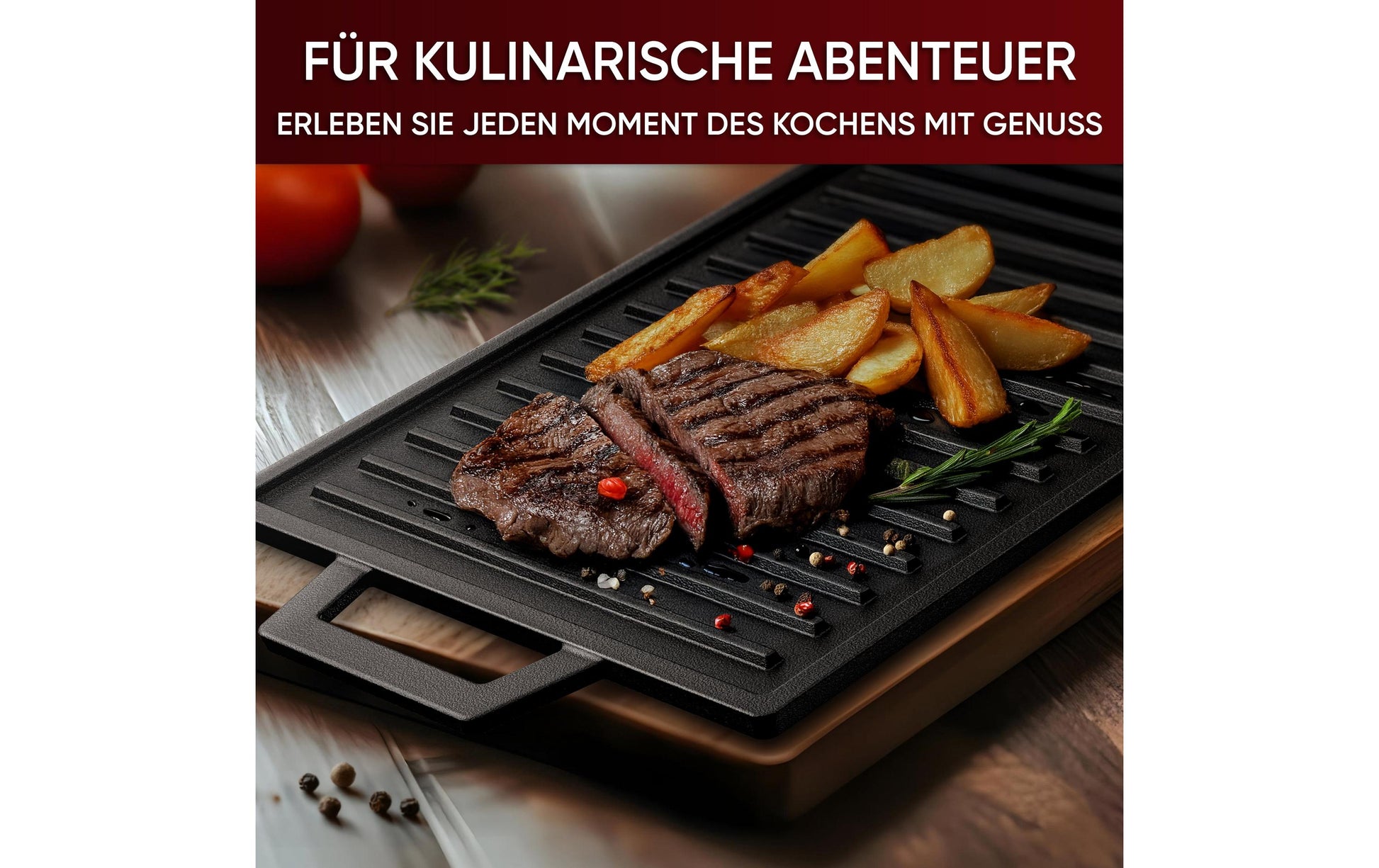 Gusskoenig Fonduepfanne – Ø 33 cm, Gusseisen, Schwarz