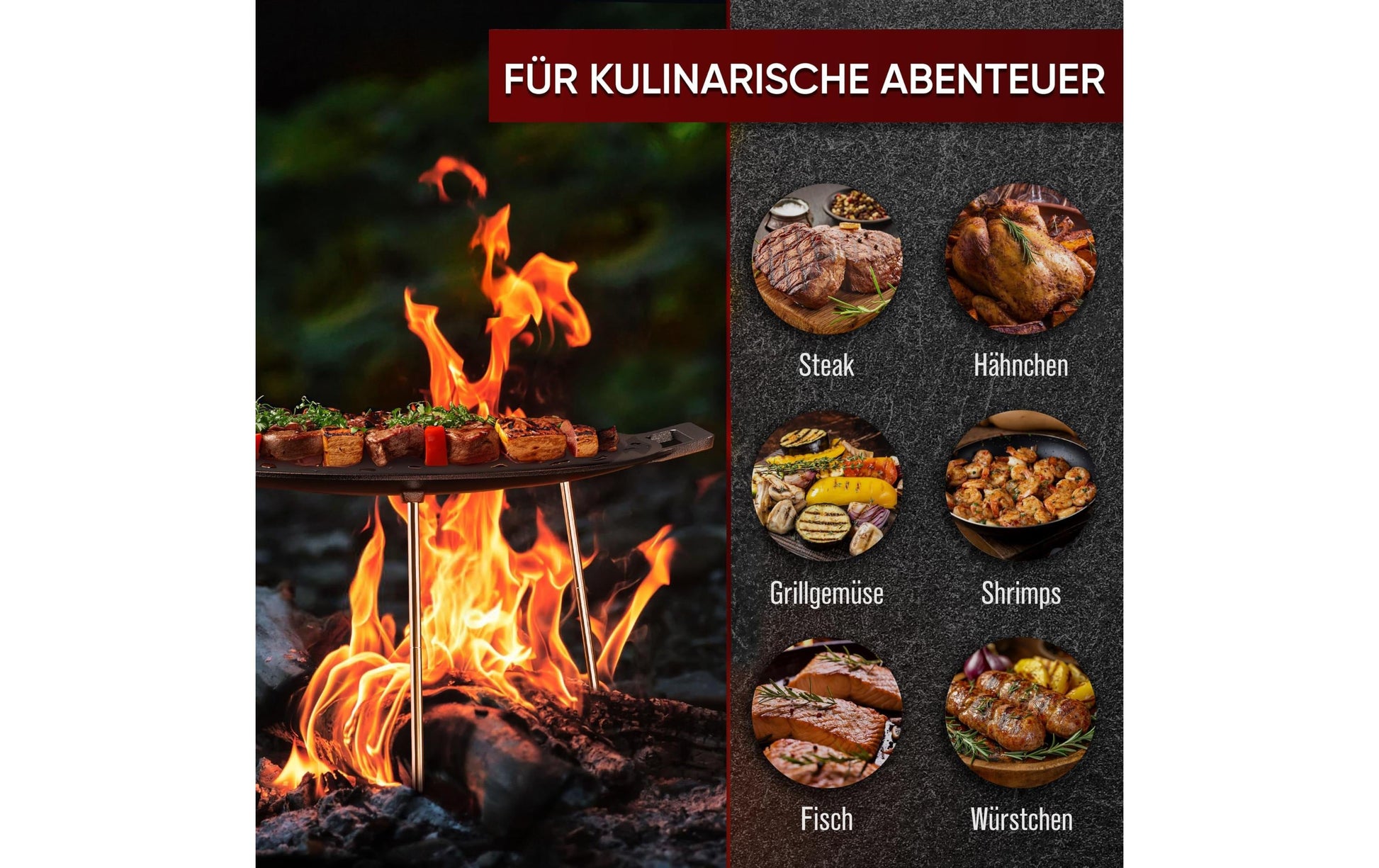 Gusskoenig Fonduepfanne – Ø 42 cm, Gusseisen, Schwarz
