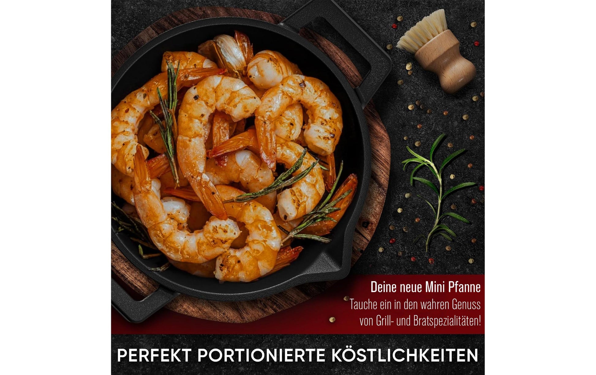 Gusskoenig Fonduepfanne – Ø 4,5 cm, Gusseisen, Schwarz