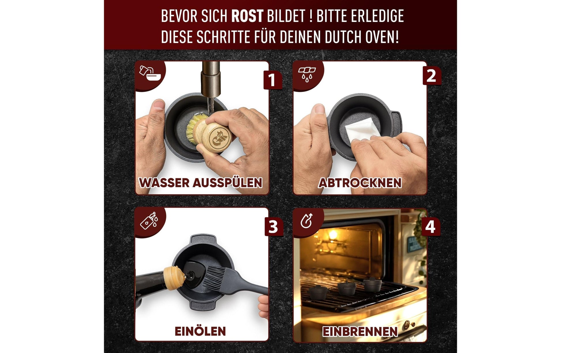 Gusskoenig Kochtopf – 0,3 l, Gusseisen, Schwarz