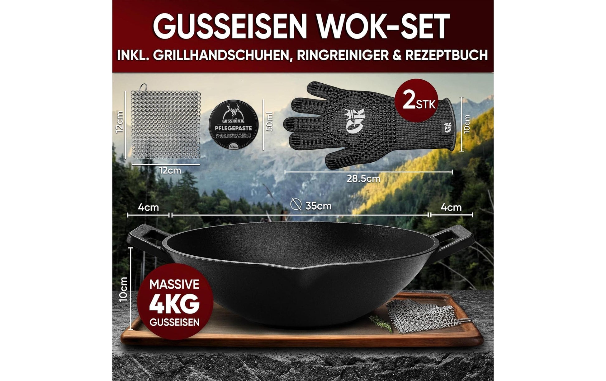 Gusskoenig Ø 36 cm, Gusseisen, Schwarz
