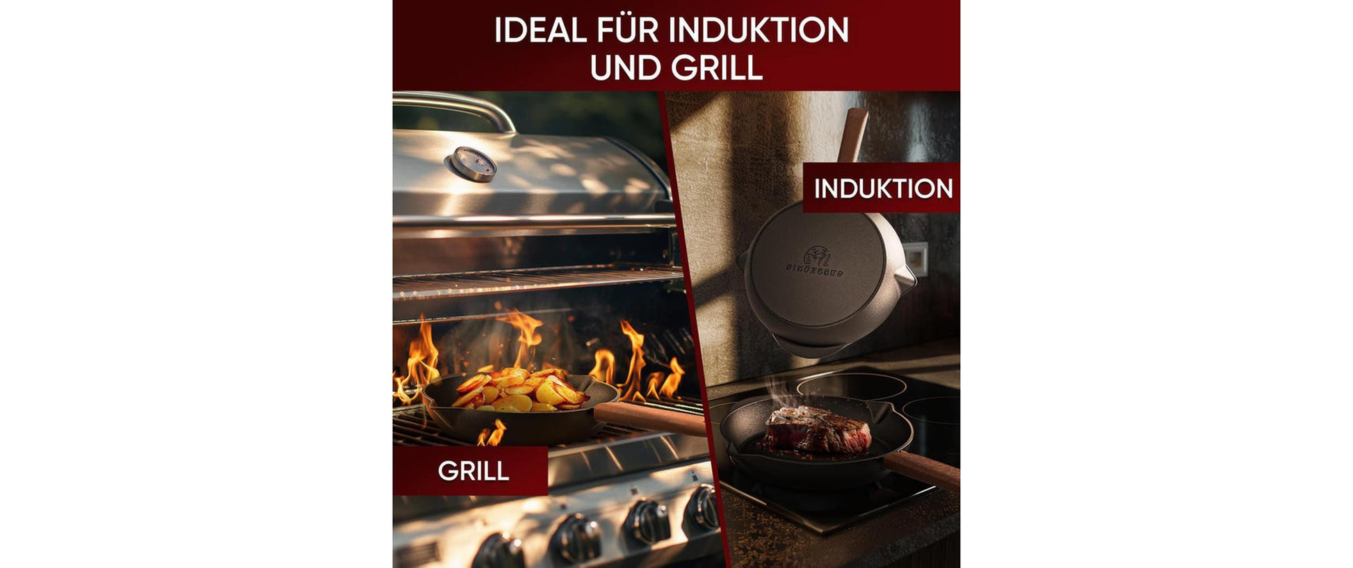 Gusskoenig Fonduepfanne – Ø 26 cm, Gusseisen, Schwarz