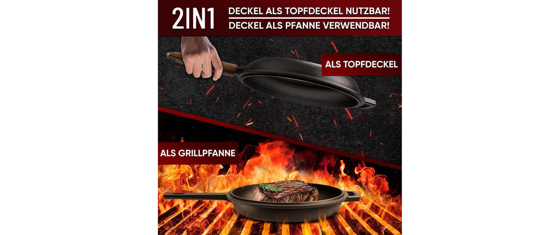 Gusskoenig Kochtopf – 3 L, Gusseisen, Schwarz