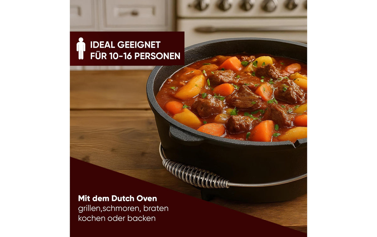 Gusskoenig Kochtopf – 12 l, Ø 25,1 cm, Gusseisen, Schwarz