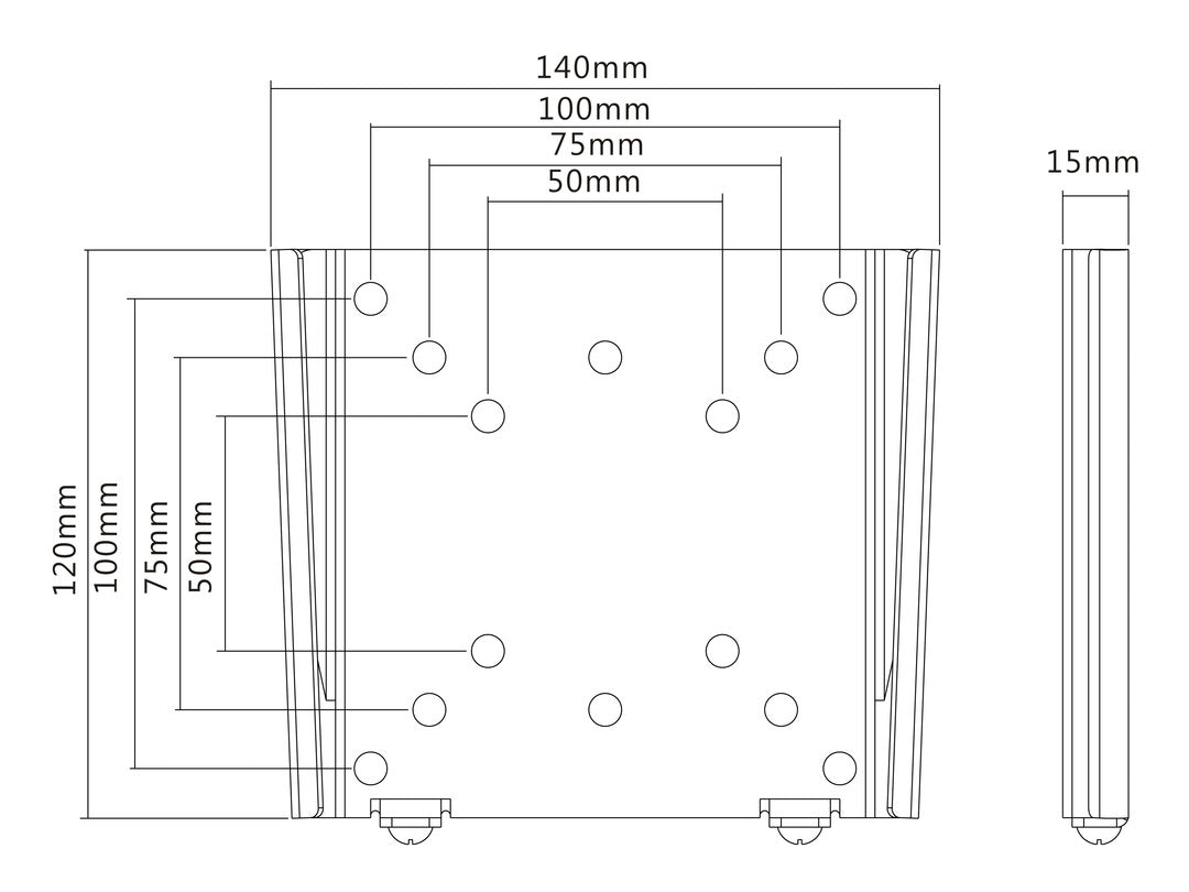 Multibrackets 2988 – Monitor-Wandhalterung – 1 Monitor – 9–32" – VESA 50×50/75×75/100×100 mm