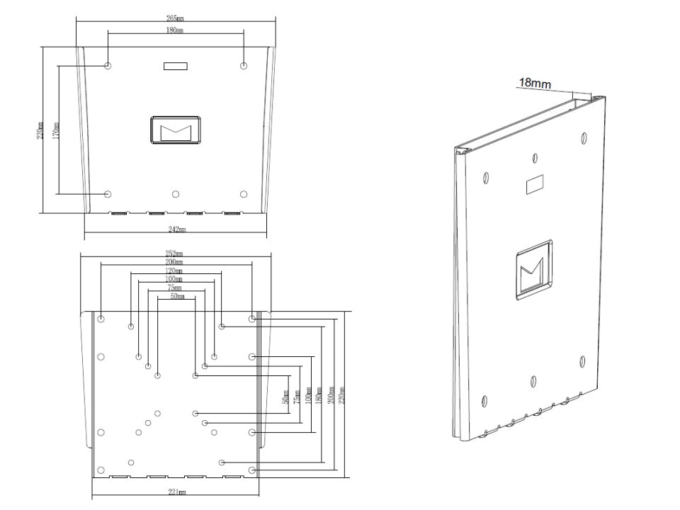 Multibrackets Wandhalterung – Fix – 15–40" – VESA 50×50–200×200 – bis 30 kg – 3008