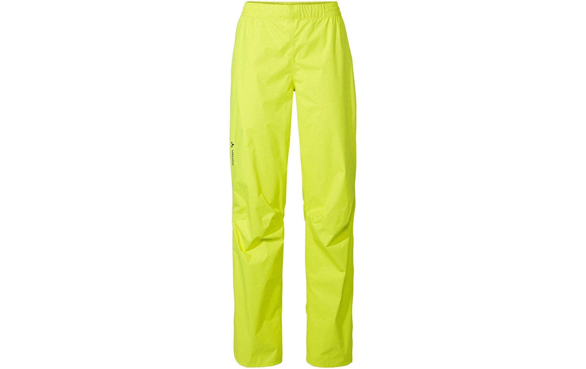 Vaude Drop II Veloregenhose – 36 – Neongelb, Polyester (recycelt), Grüner Knopf