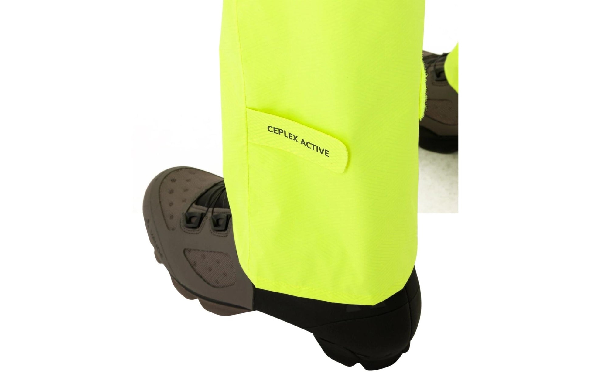 Vaude Drop II Veloregenhose – 36 – Neongelb, Polyester (recycelt), Grüner Knopf