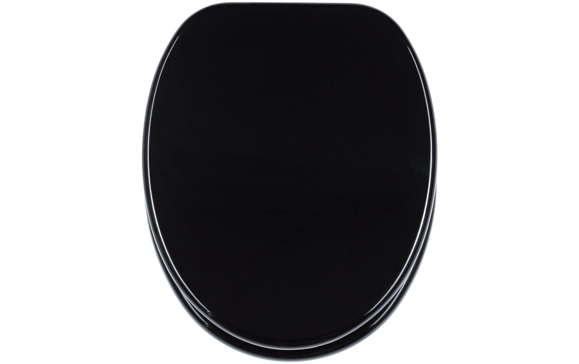 Diaqua Bilbao – WC-Sitz – Kunststoff, MDF, schwarz, 37,1 × 45,9 cm