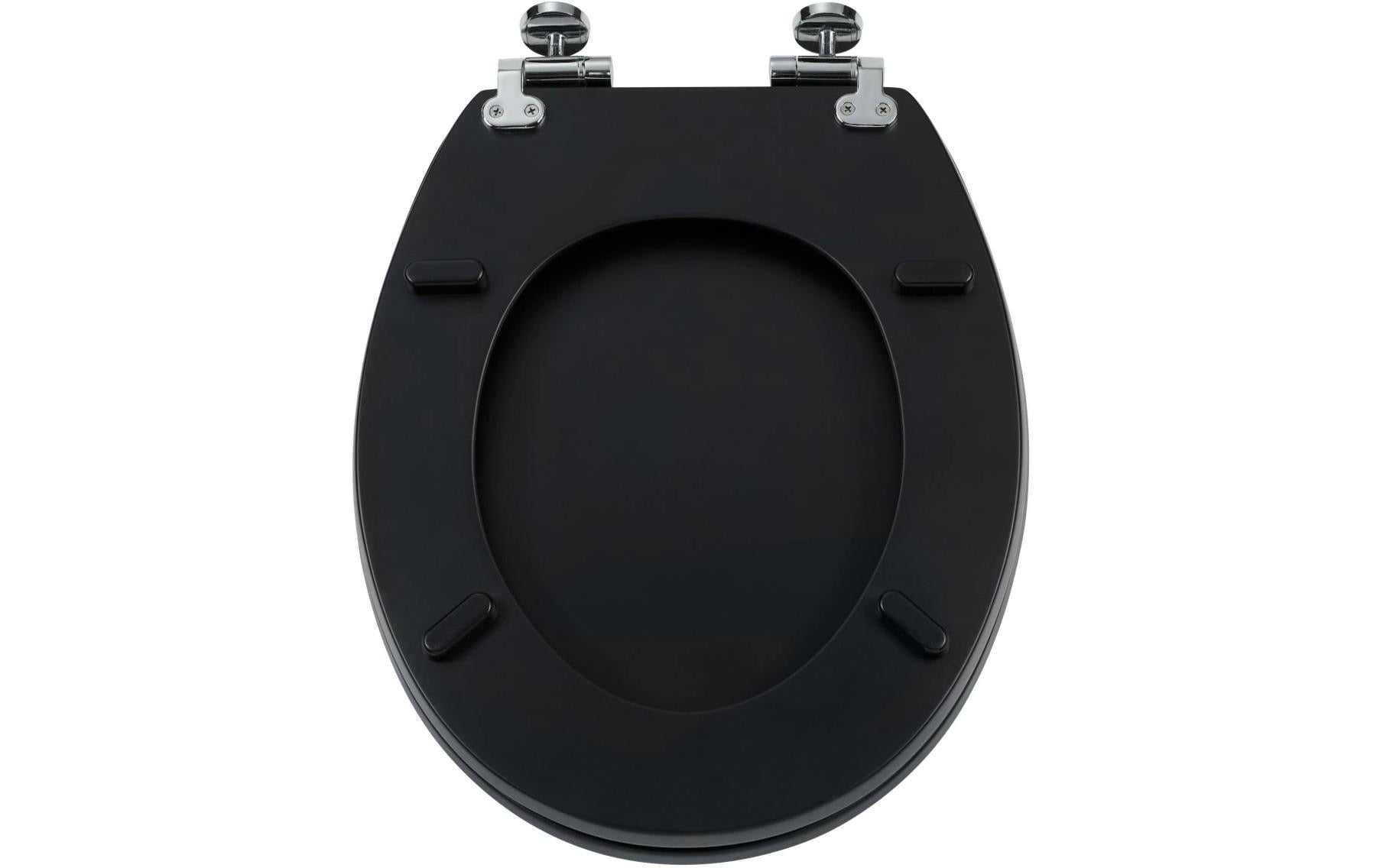 Diaqua WC-Sitz – MDF, Kunststoff, Schwarz, 37,8 × 44,6 cm
