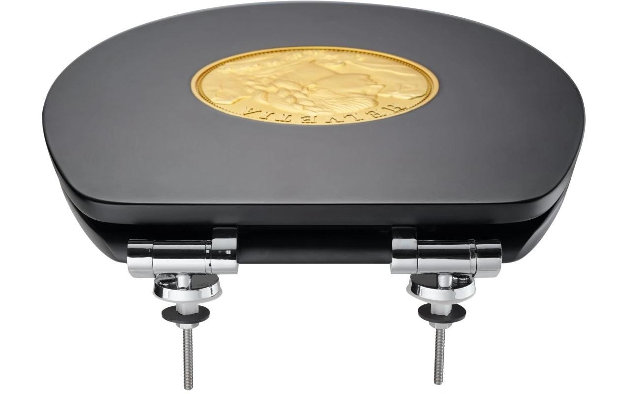 Diaqua WC-Sitz – MDF, Kunststoff, Schwarz, 37,8 × 44,6 cm