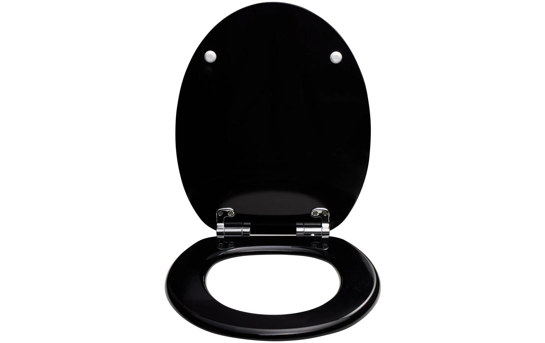 Diaqua Bilbao – WC-Sitz – Kunststoff, MDF, schwarz, 37,1 × 45,9 cm