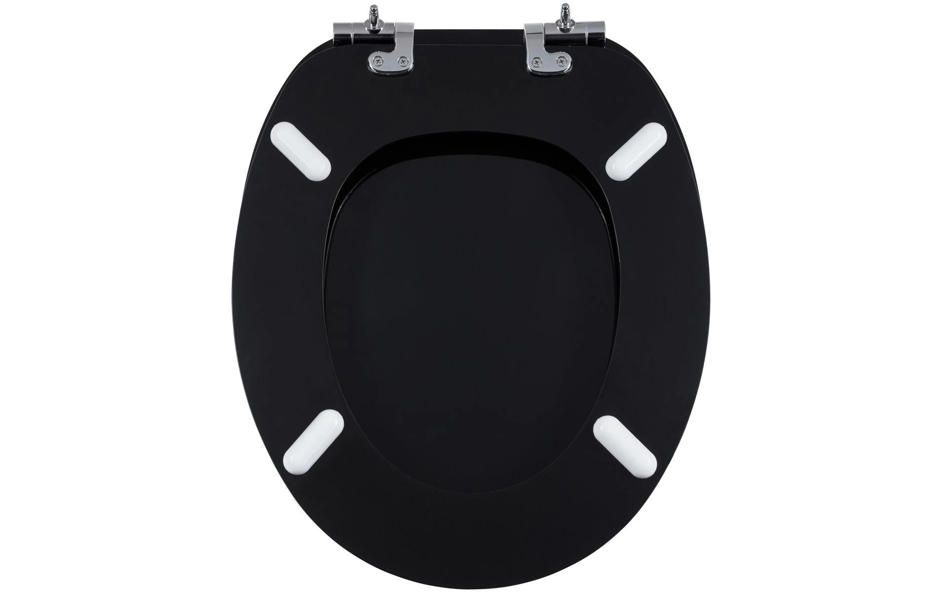 Diaqua Bilbao – WC-Sitz – Kunststoff, MDF, schwarz, 37,1 × 45,9 cm