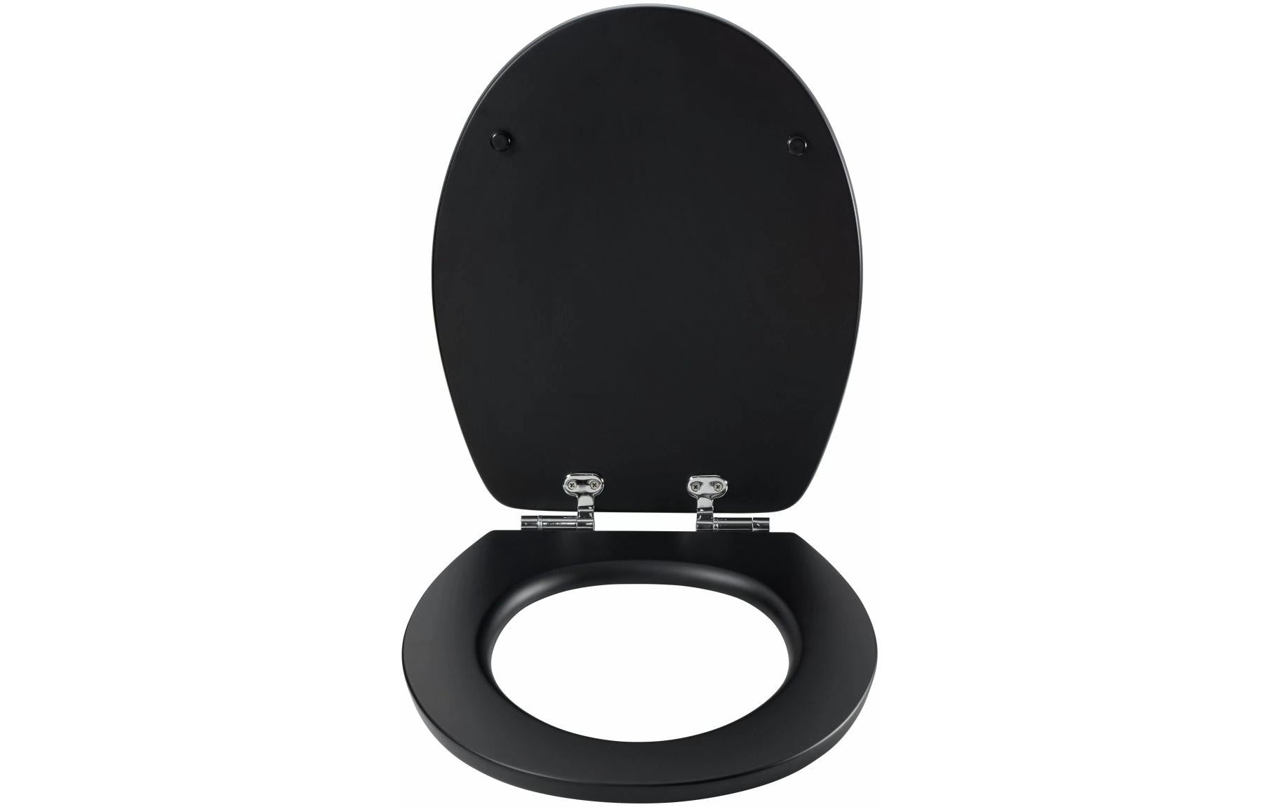 Diaqua WC-Sitz – MDF, Kunststoff, Schwarz, 37,8 × 44,6 cm