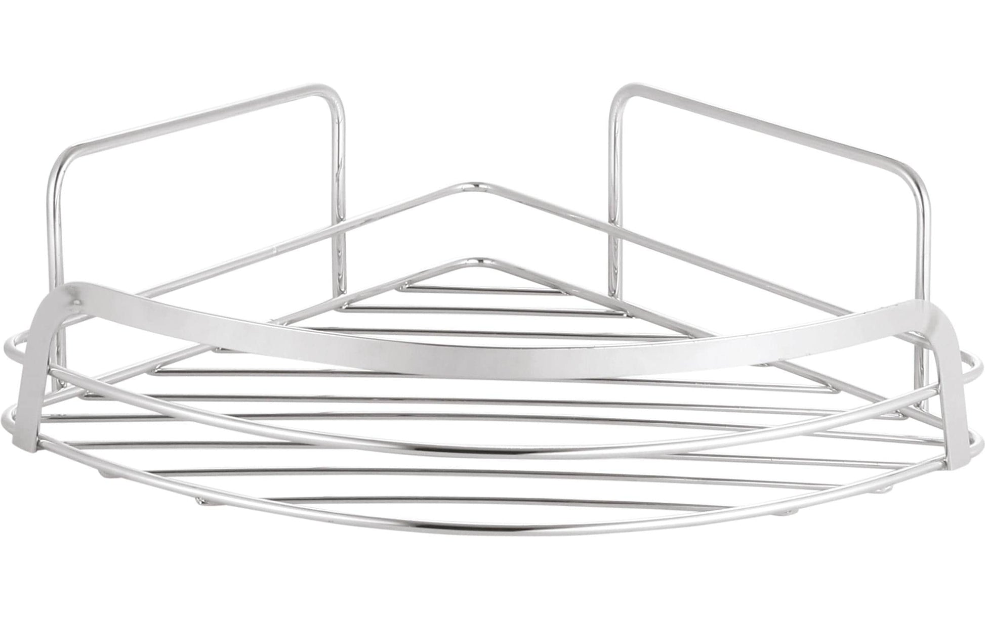 Spirella Aufbewahrungsbox (Bad) – Aluminium, Eck, freistehend, 22,8×29,8×10 cm, Chrom