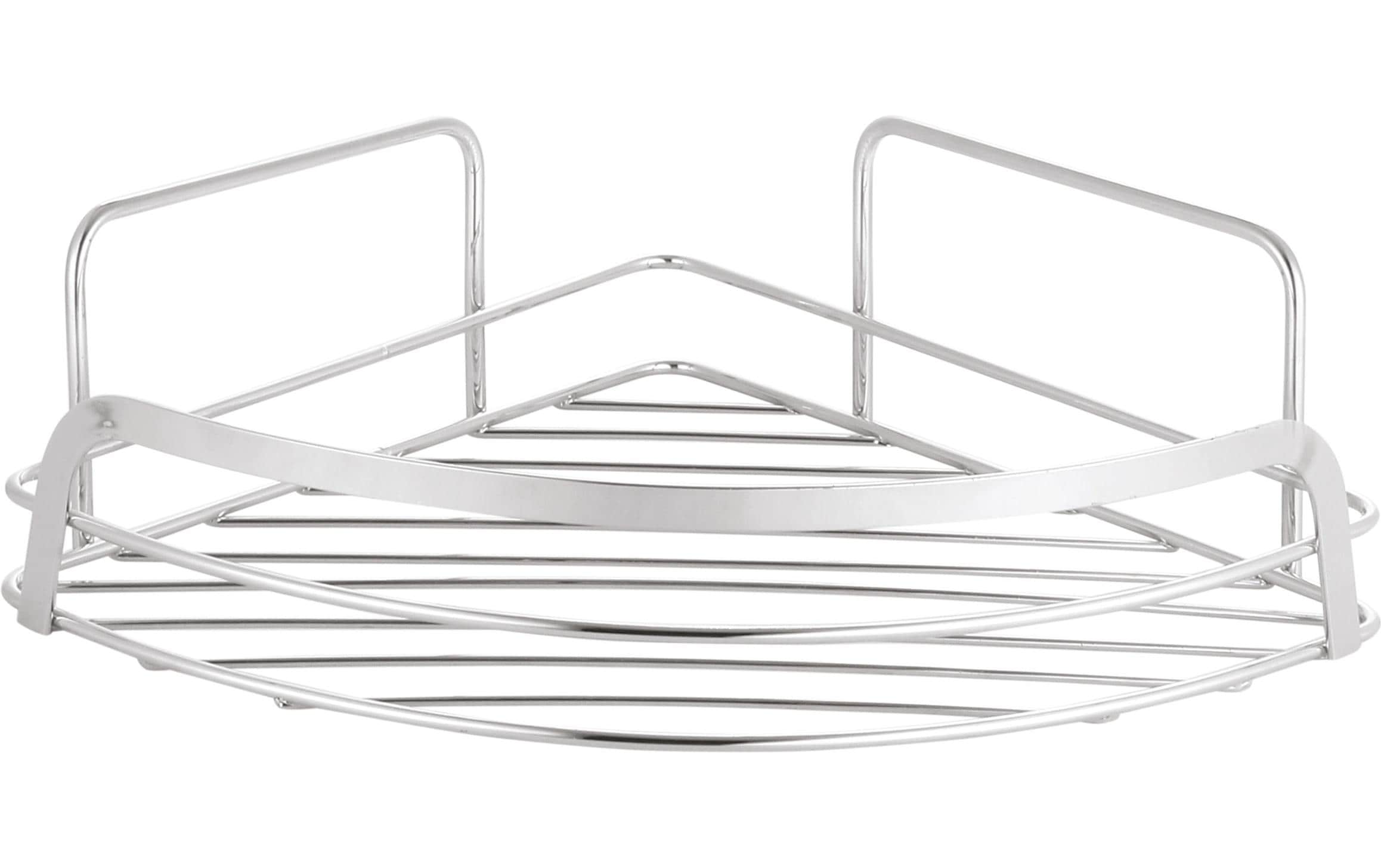 Spirella Aufbewahrungsbox (Bad) – Aluminium, Eck, freistehend, 22,8×29,8×10 cm, Chrom