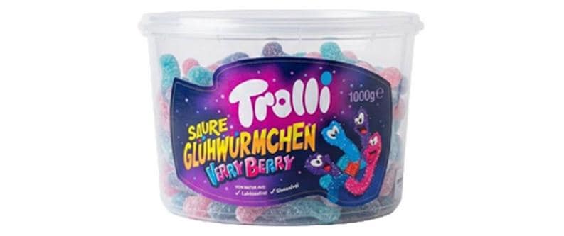 Trolli Saure Glühwürmchen Gummibonbons – Very Berry – 1 kg