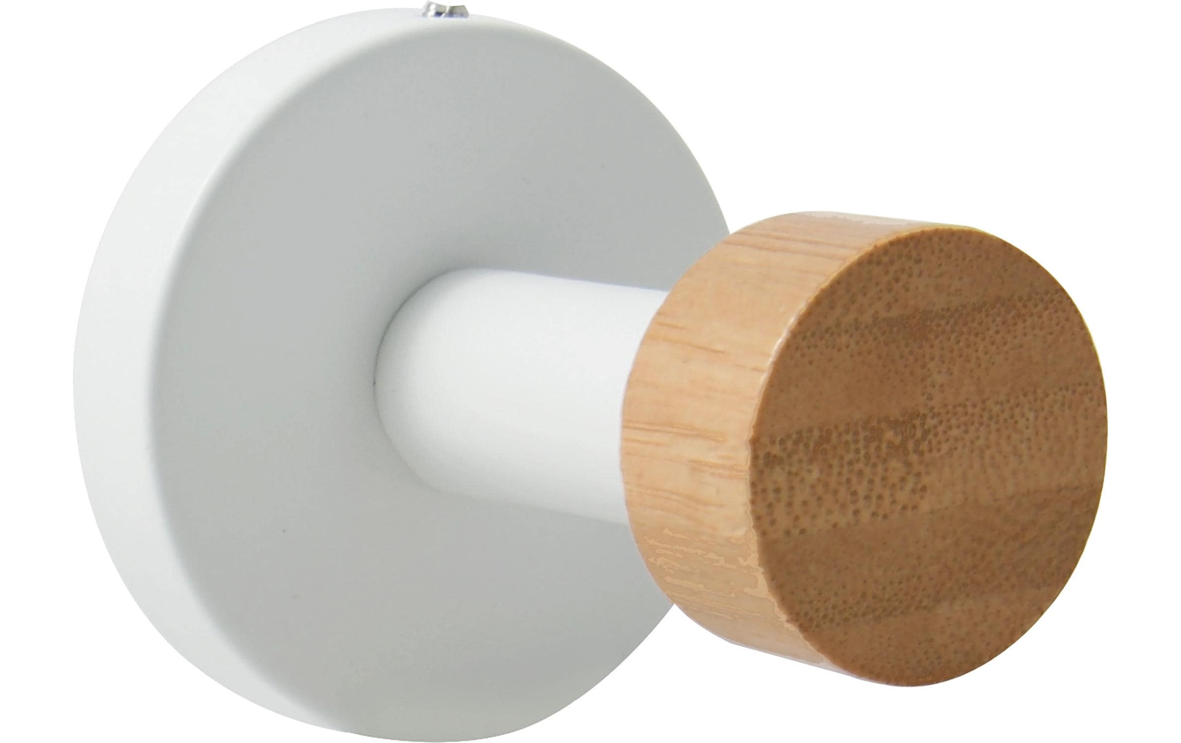 Spirella Klebehaken – Bambus/Edelstahl, 1 kg, 5,2 cm, Weiss matt