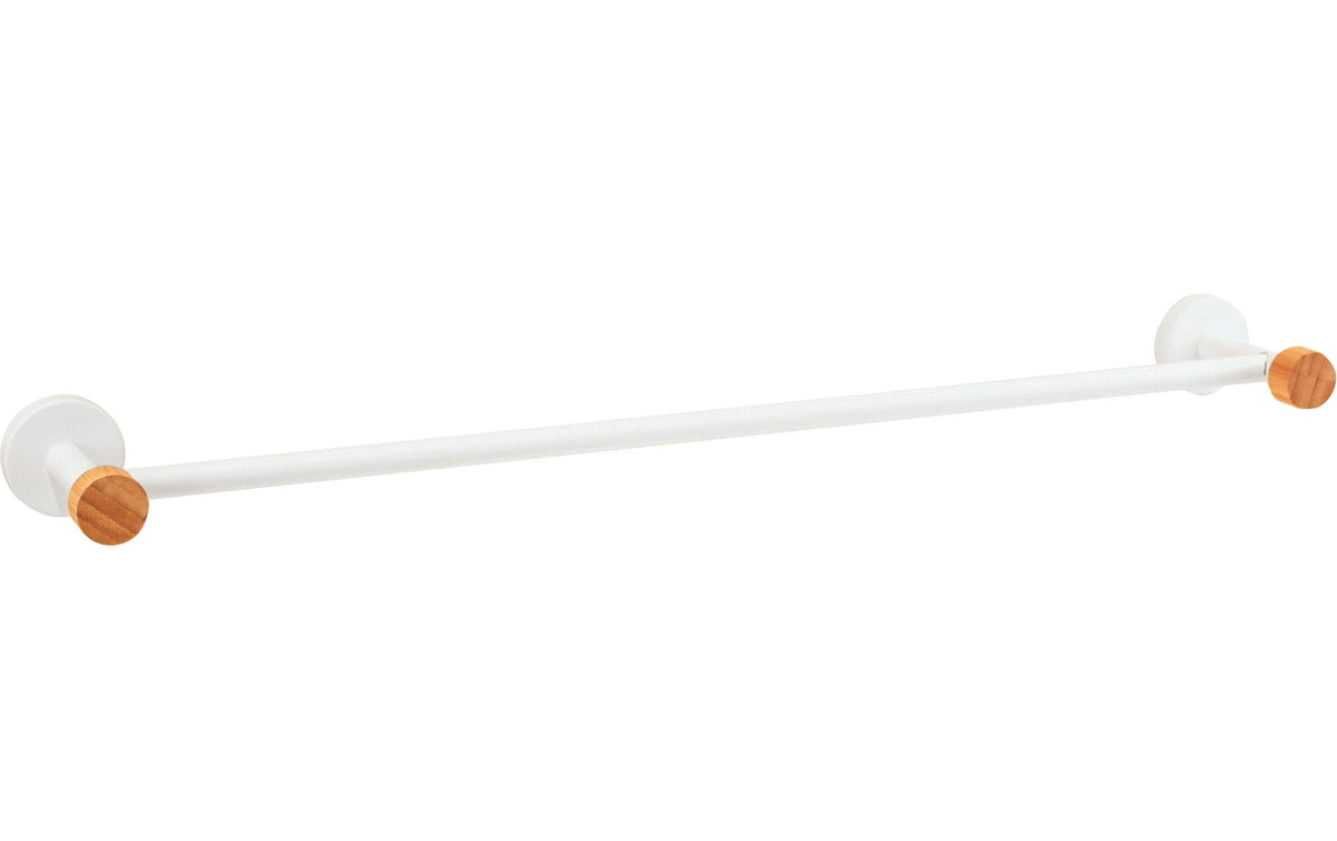 Spirella Handtuchhalter (Wand) – 65,2 cm, Bambus, Edelstahl, Stahl, zum Schrauben, Weiss
