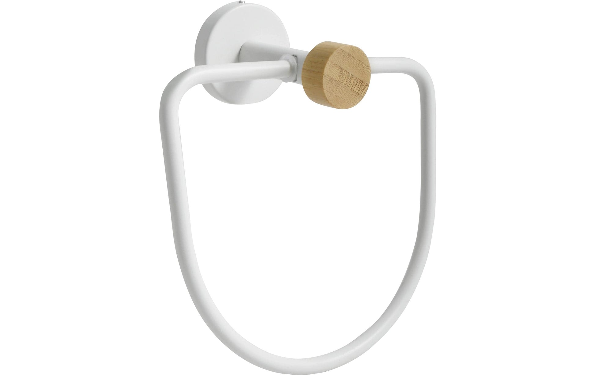 Spirella Handtuchhalter (Wand) – 6,5×16×18,2 cm, Bambus, Edelstahl, zum Schrauben, Weiss