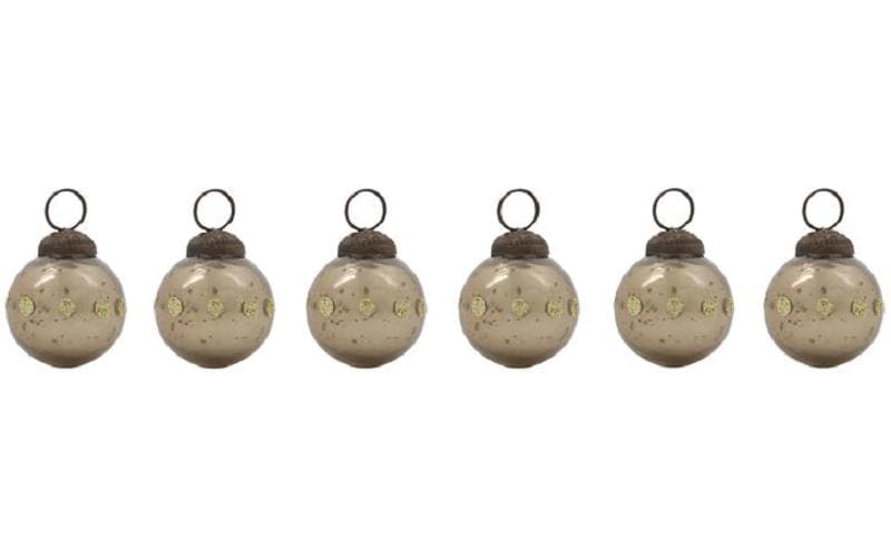 Society of Lifestyle House Doctor Racco Weihnachtskugel – 6-teilig, Ø 3 cm – Glas, Champagner
