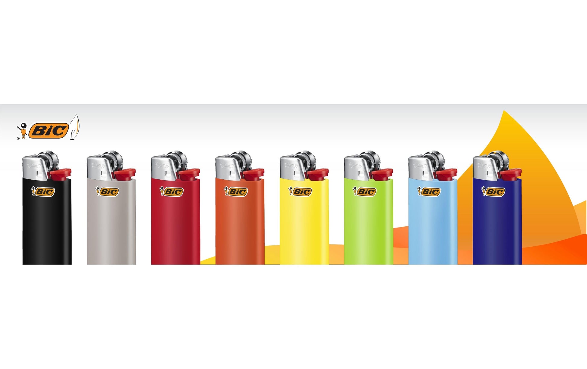 BIC Feuerzeug Maxi J26 – 100×197 mm – assortiert – Harz, Metall