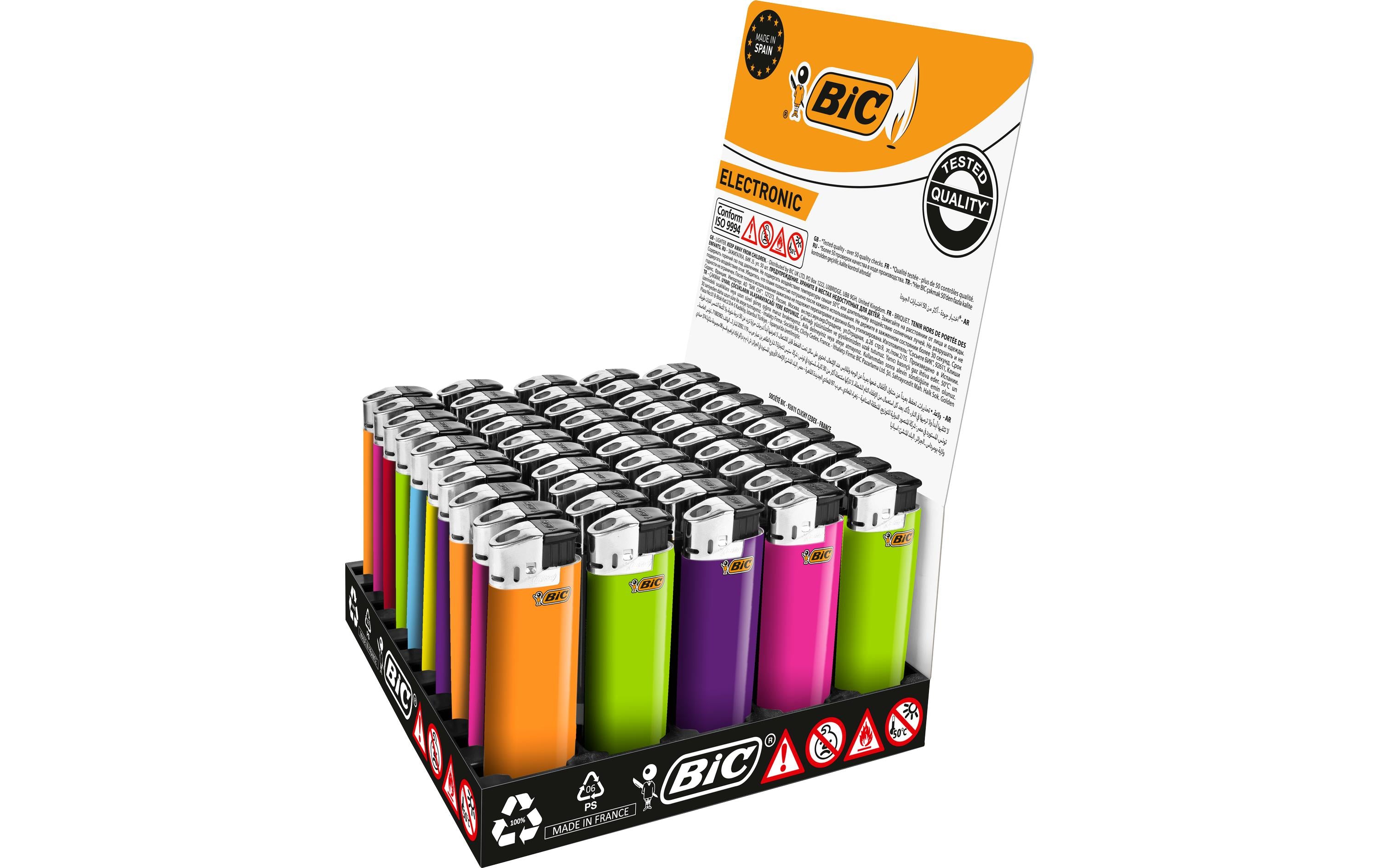 BIC Feuerzeug – mehrfarbig – Tiefe 8 cm – Polyoxymethylen (POM) – elektronisch