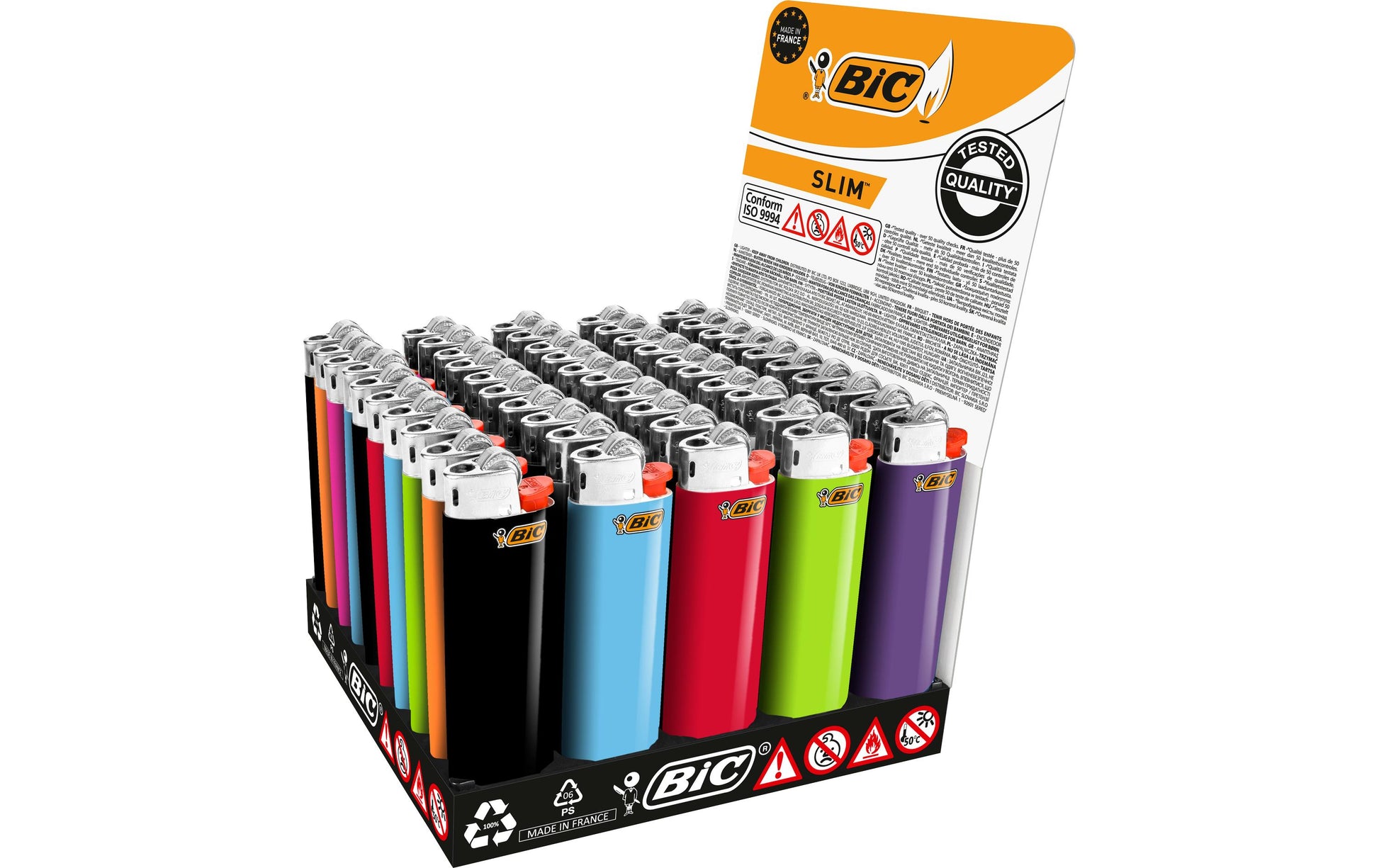 BIC Feuerzeug – mehrfarbig – 12 × 8,5 cm – Kunststoff/Stahl